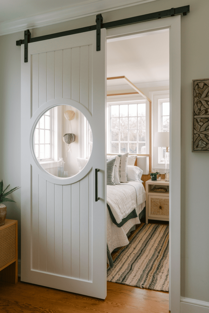 Tiny Bedroom Ideas: Pocket Door for Space-Saving Entry