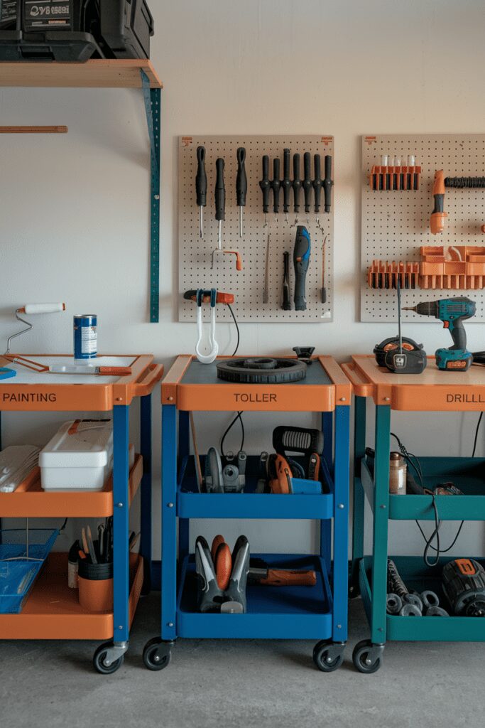 30+ Garage Workshop Layouts Ideas That Will Blow Your Mind! 18 Garage Workshop Layouts Ideas: The Compact Rolling Tool Carts