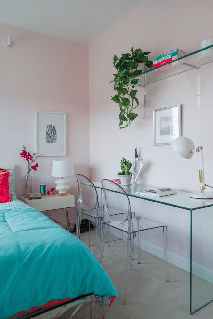 25+ Tiny Bedroom Ideas - Hacks to Maximize Your Space! 7 Tiny Bedroom Ideas: Transparent Furniture for a Lightweight Look