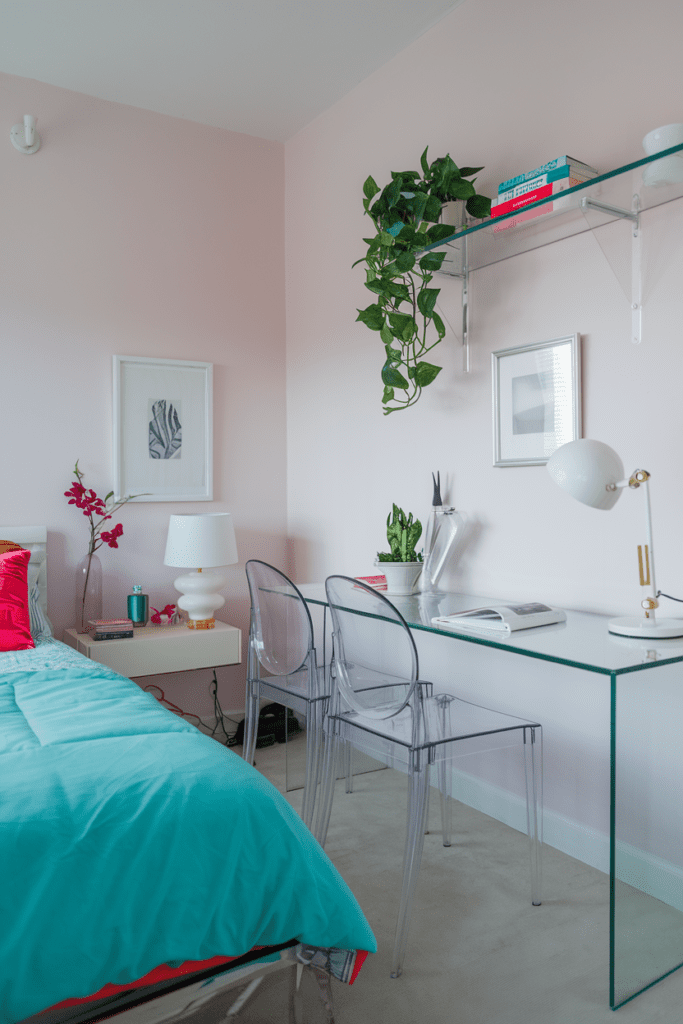 Tiny Bedroom Ideas: Transparent Furniture for a Lightweight Look