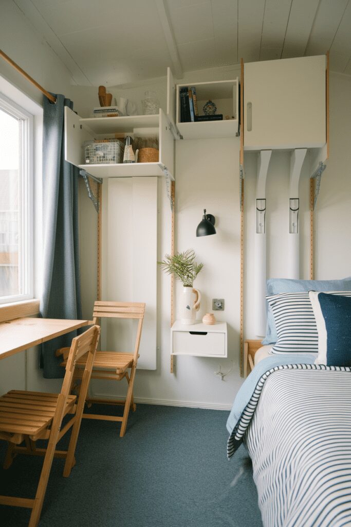 25+ Tiny Bedroom Ideas - Hacks to Maximize Your Space! 5 Fold-Down Furniture for Flexibility Tiny Bedroom Ideas