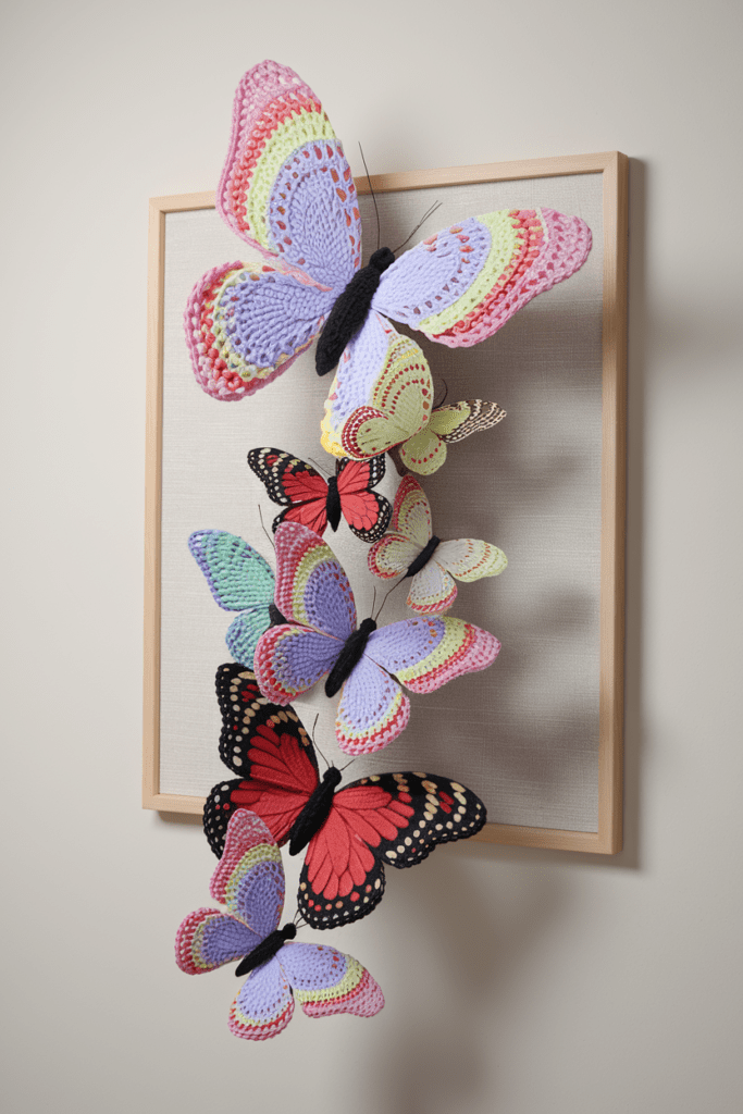 Cool Crochet Ideas: Crochet 3D Butterfly Wall Art