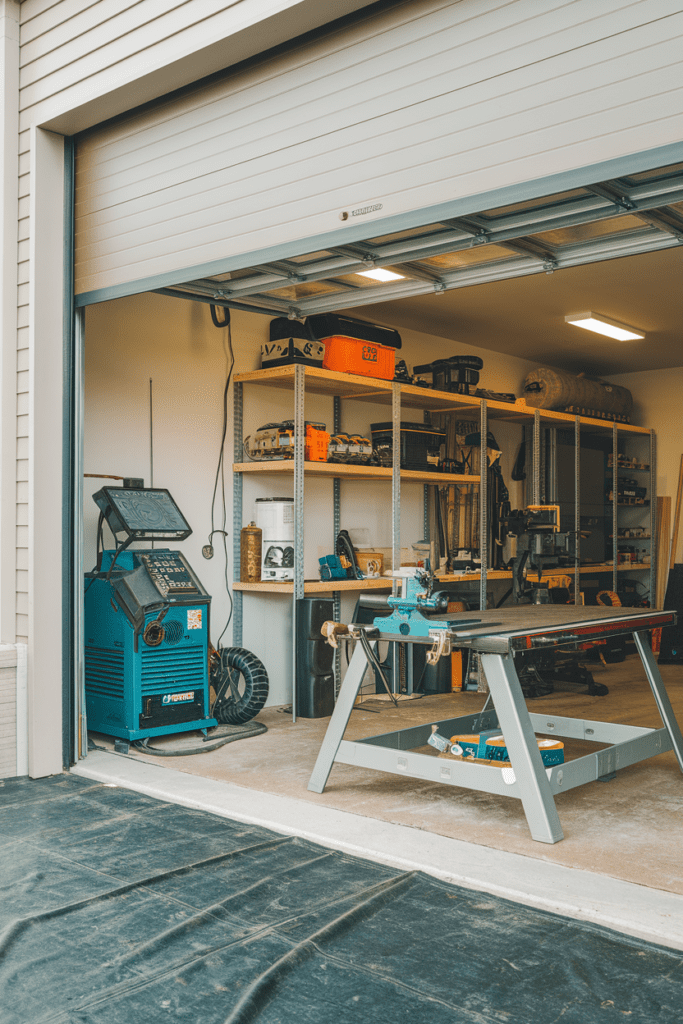 Garage Workshop Layouts Ideas: The Outdoor Extension Workspace