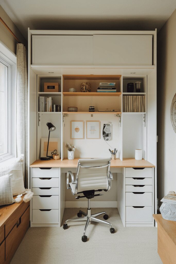 25+ Tiny Bedroom Ideas - Hacks to Maximize Your Space! 2 Tiny Bedroom Ideas: Murphy Bed with Integrated Desk
