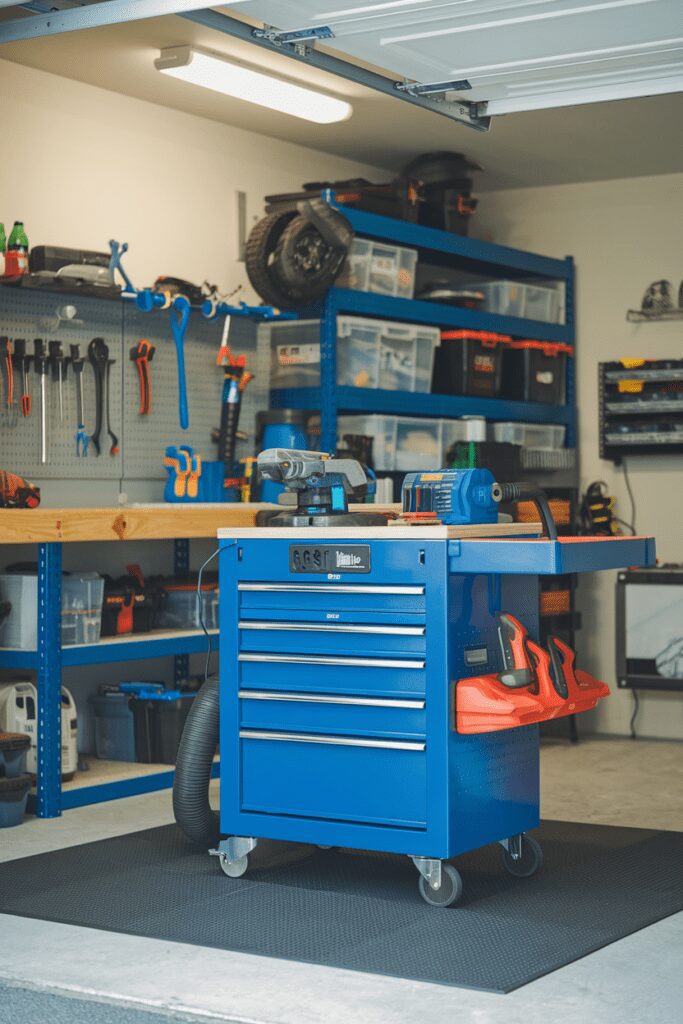 30+ Garage Workshop Layouts Ideas That Will Blow Your Mind! 5 The Mobile Tool Island Garage Workshop Layouts Ideas