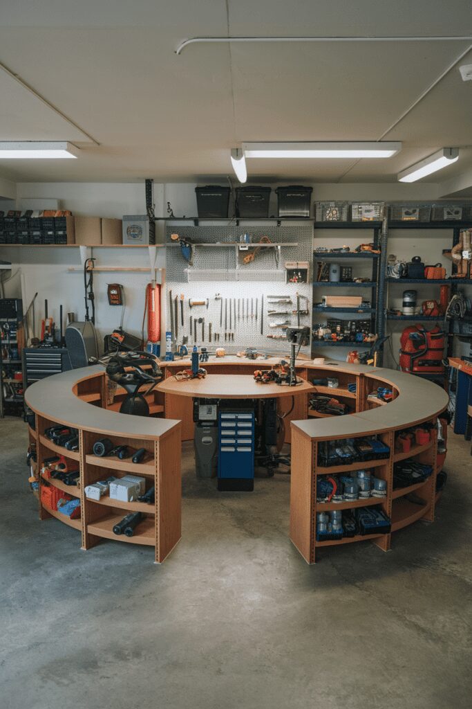 30+ Garage Workshop Layouts Ideas That Will Blow Your Mind! 3 Garage Workshop Layouts Ideas: The Circular Workflow Design