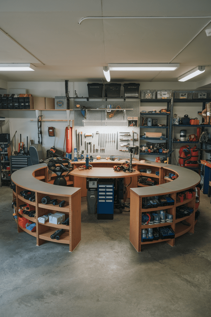 Garage Workshop Layouts Ideas: The Circular Workflow Design