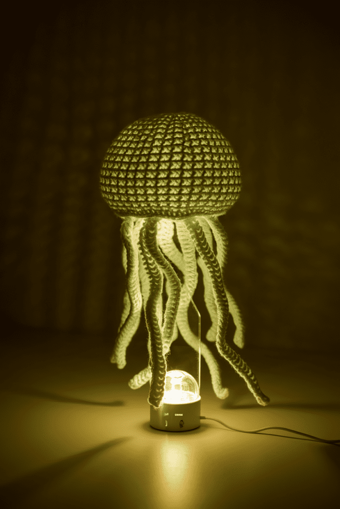 Cool Crochet Ideas: Crochet Bioluminescent Jellyfish Lamp