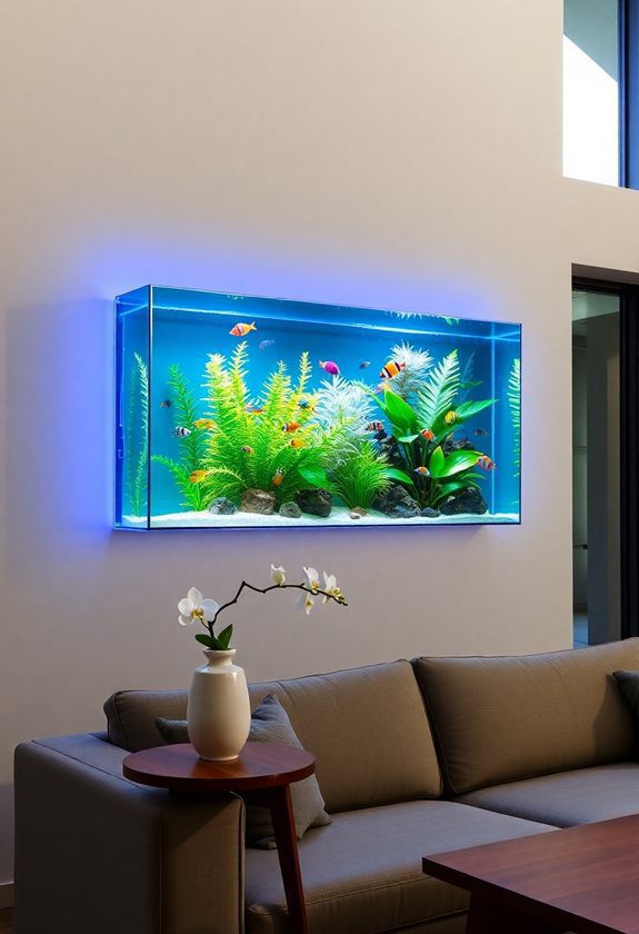 Fish Tank Ideas: Wall-Mounted Aquariums