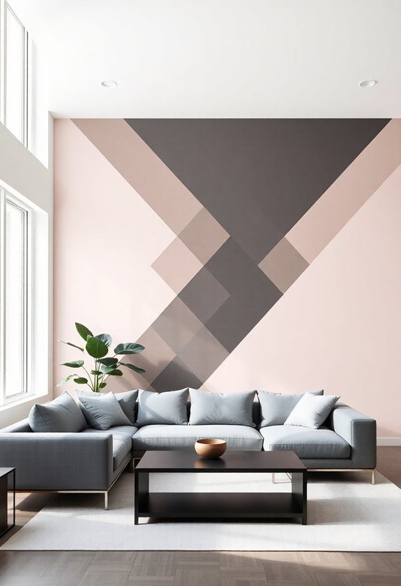 Large Empty Wall Ideas: Geometric Pattern Wall