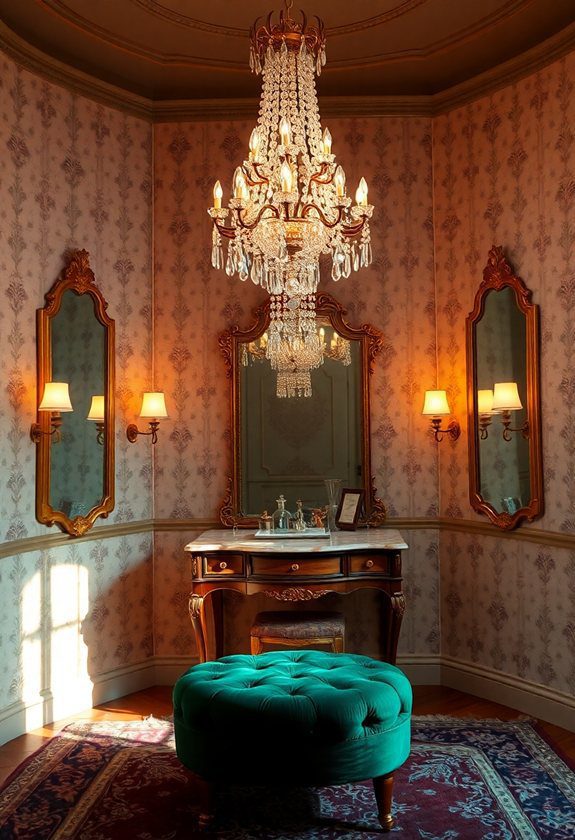 Vintage Dressing Room Ideas: Glamorous Lighting Fixtures