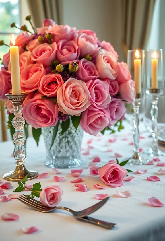 Valentine’s Day Tablescape Ideas: Fresh Flower Arrangements