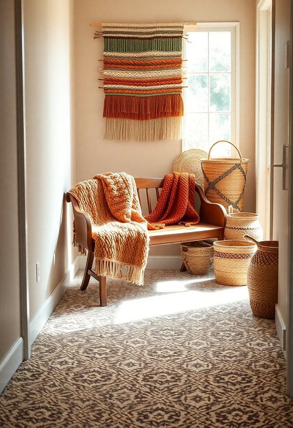 Hallway Decor Ideas: Warm Textile Accents