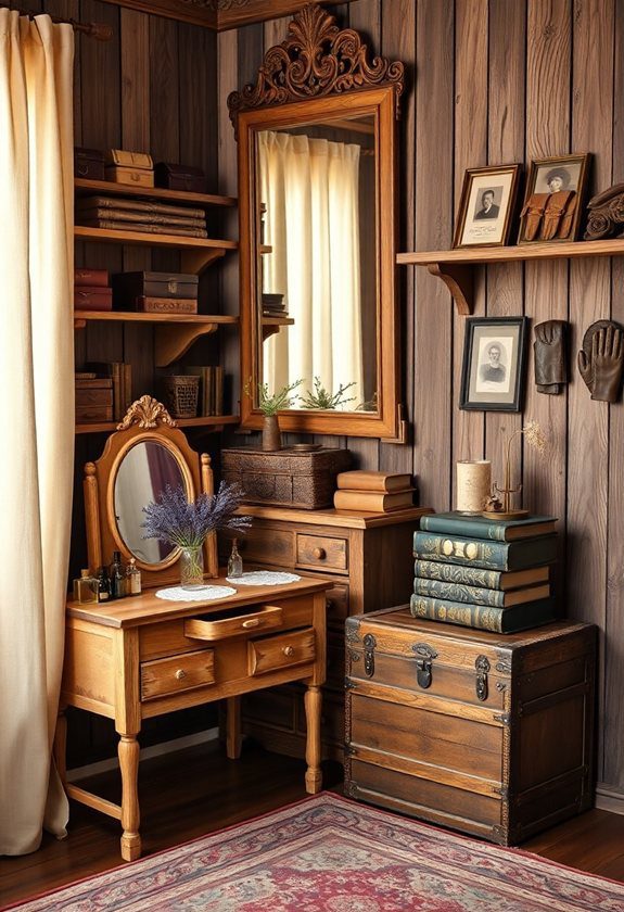 Vintage Dressing Room Ideas: Rustic Wooden Accents