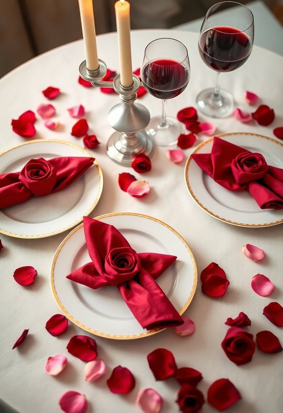 Valentine’s Day Tablescape Ideas: Fancy Napkin Folds