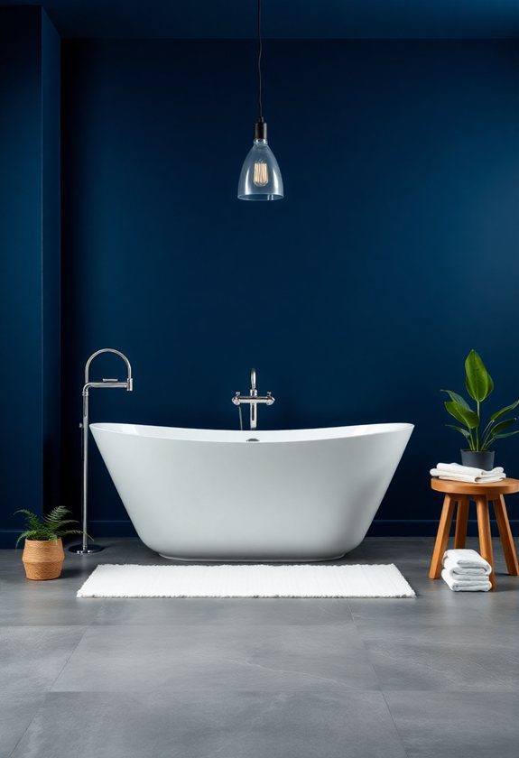 Bathroom Colors Ideas: Deep Navy Blue