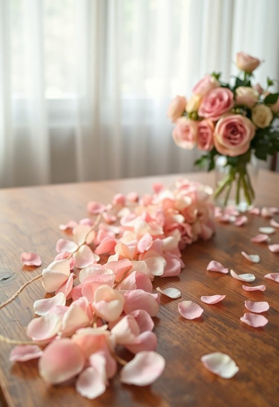 Budget-Friendly Valentine's Decor Ideas: Rose Petal Garland