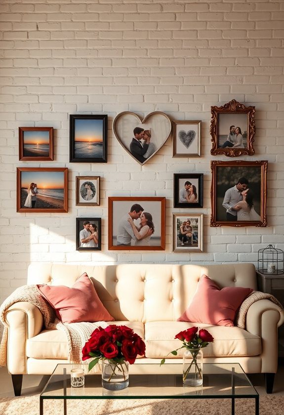 Valentine’s Day Decor Ideas: Couple Photo Display