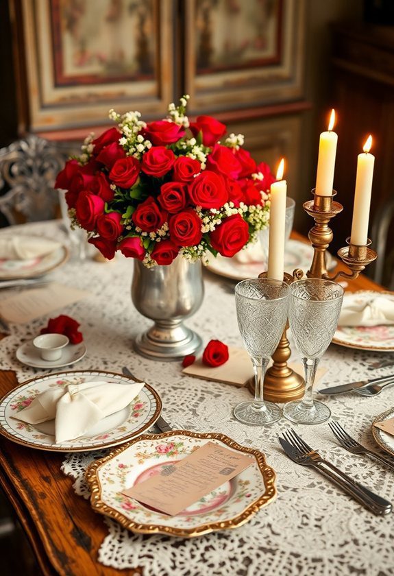 Valentine’s Day Tablescape Ideas: Vintage Table Settings