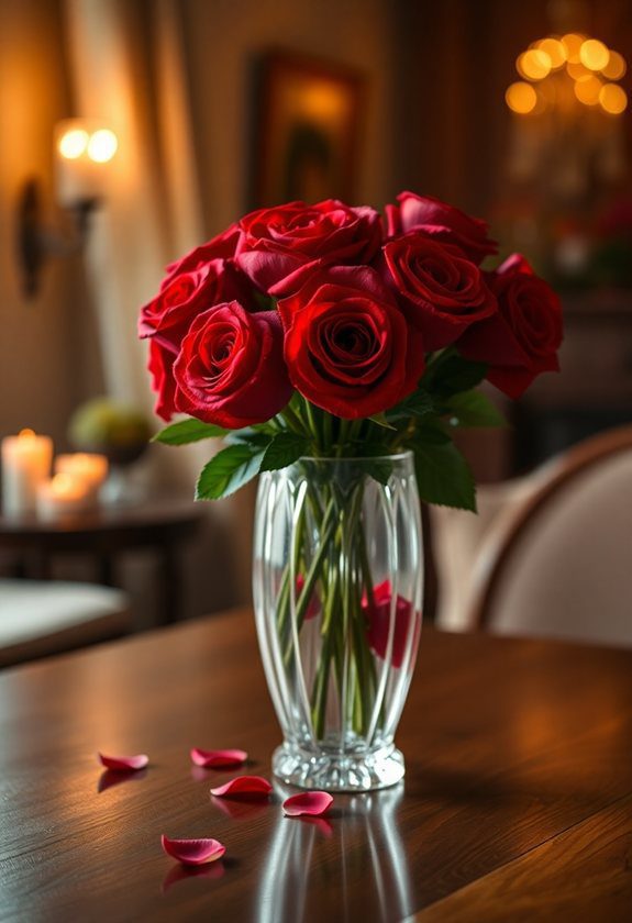 Valentine’s Day Decor Ideas: Red Rose Centerpiece