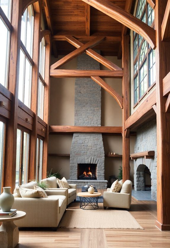 Primitive Room Ideas: Timber Frame Interior