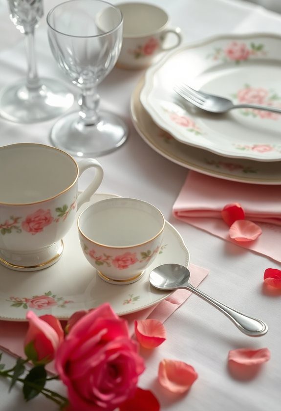 Valentine’s Day Tablescape Ideas: Delicate China Settings