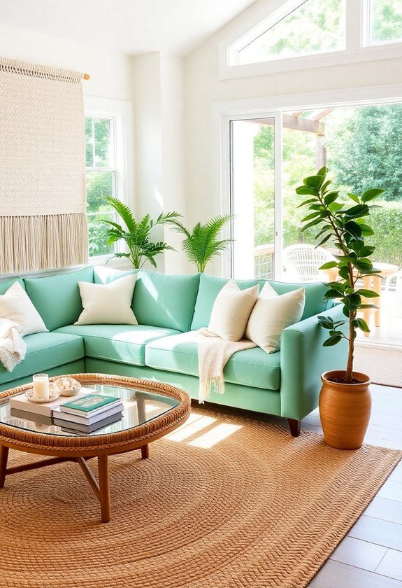 Green Sofa Ideas: Seafoam Green Sofas for a Beachy Feel