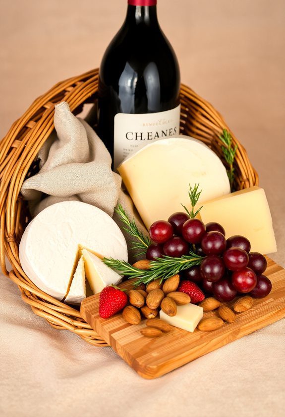 Valentine’s Day Gift Basket Ideas: Wine And Cheese Basket