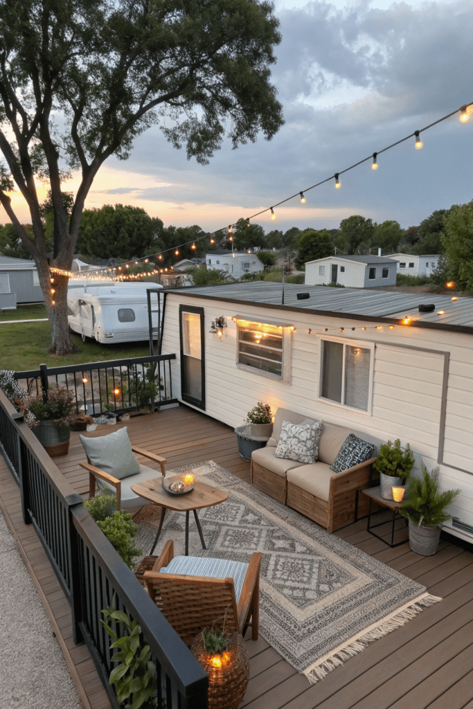 Singlewide Mobile Home Ideas: Rooftop Deck for an Elevated Outdoor Experience