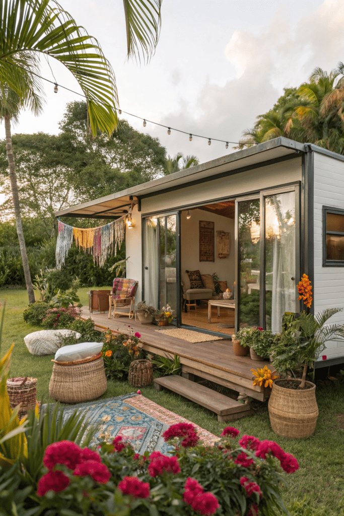 Singlewide Mobile Home Ideas: Bohemian Oasis with Indoor-Outdoor Flow