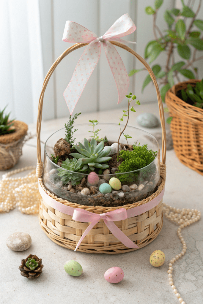 Easter Basket Ideas: 28. DIY Terrarium Kit Basket