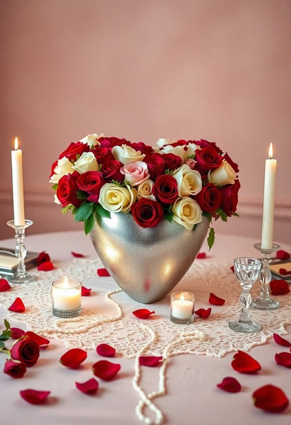 Valentine’s Day Tablescape Ideas: Heart Shaped Centerpieces