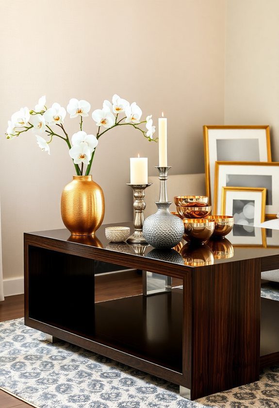 Sofa Table Decor Ideas: Add Some Glamour With Metallic Accents