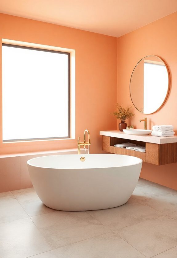 Bathroom Colors Ideas: Soft Peach Shades