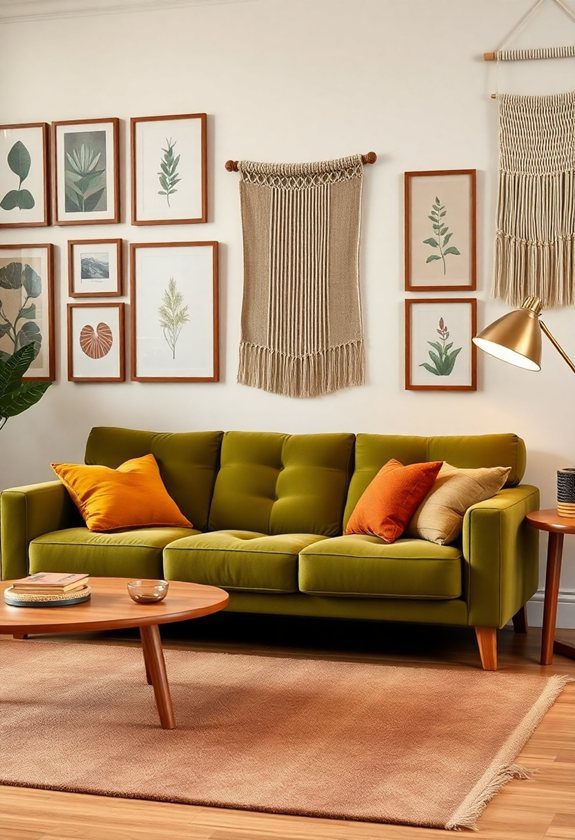 Green Sofa Ideas: Olive Green Sofas for a Retro Touch