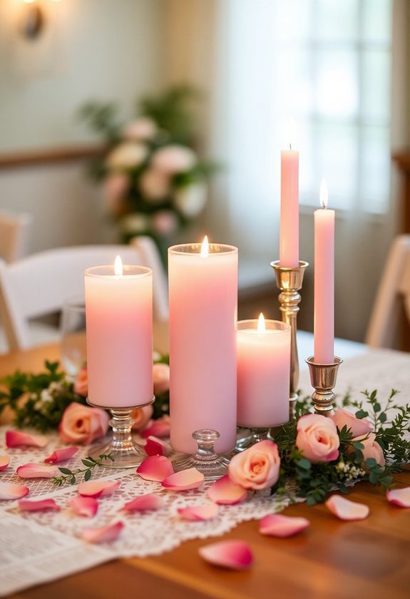 Budget-Friendly Valentine's Decor Ideas: Pink Candle Centerpieces