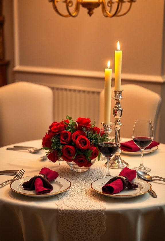 Valentine’s Day Tablescape Ideas: Candlelight Dinner Setup