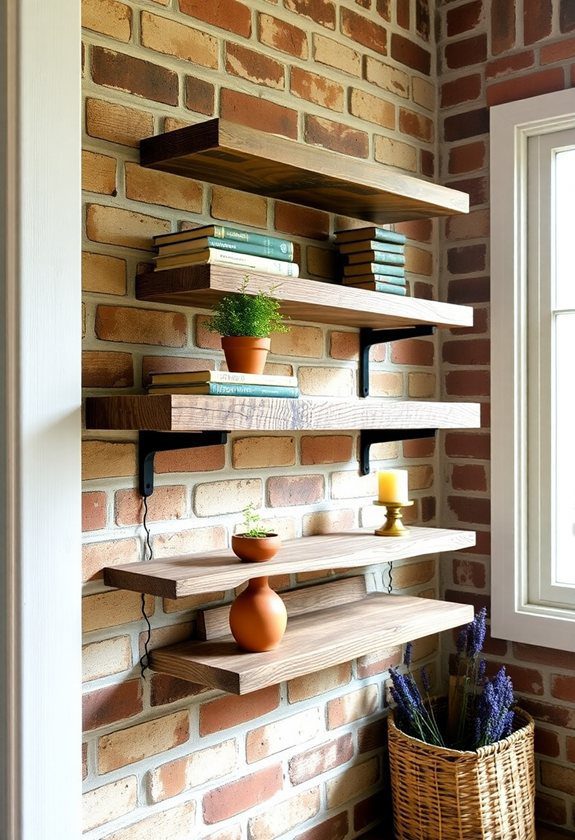 Primitive Room Ideas: Distressed Wood Shelves