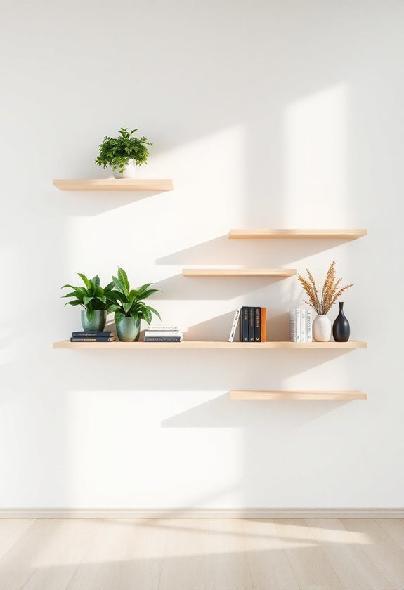 Large Empty Wall Ideas: Floating Shelves