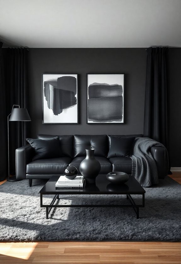 Black Sofa Living Room Ideas: Monochromatic Decor