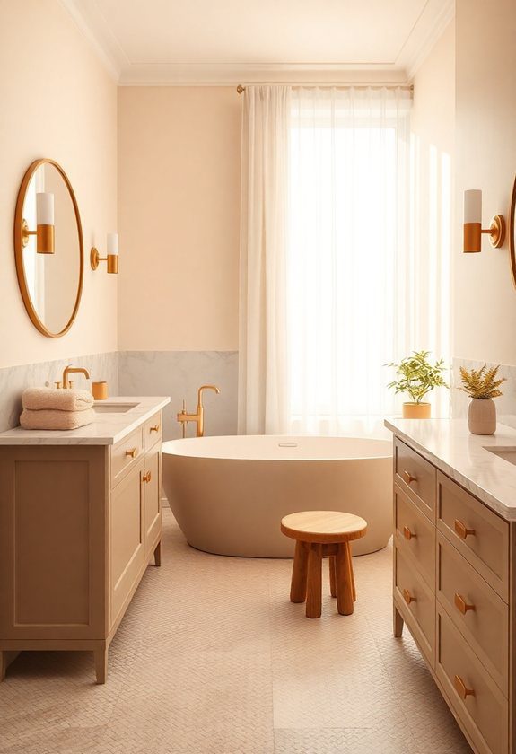 Bathroom Colors Ideas: Warm Beige Tones