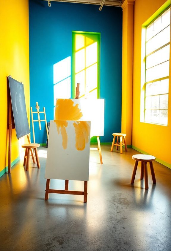 Art Studio Ideas: Colorful Studio Walls