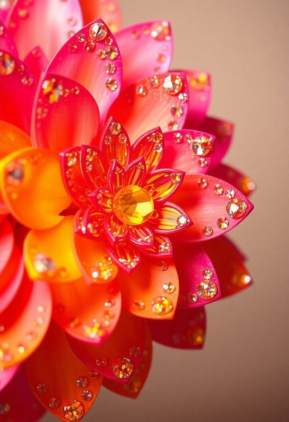 Rhinestone Painting Ideas: Radiant Flowers