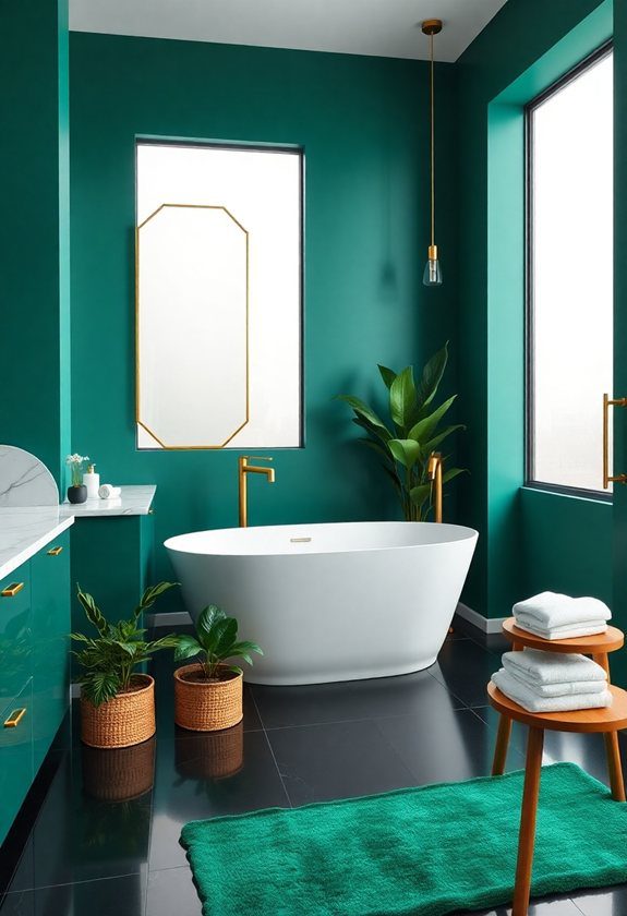 Bathroom Colors Ideas: Rich Emerald Green