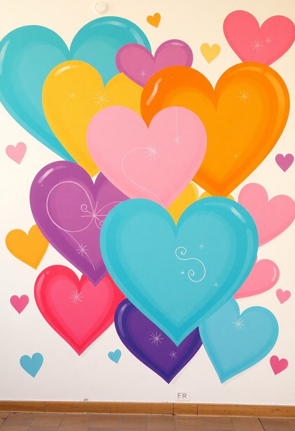  Valentine's Day Painting Ideas: Colorful Heart Mural