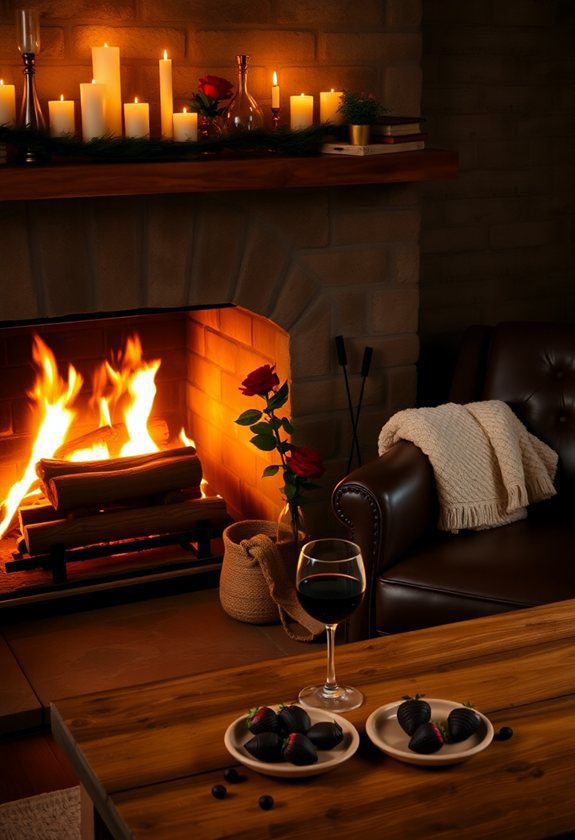 Genius Valentine's Day Decor Ideas: Cozy Fireplace Setup