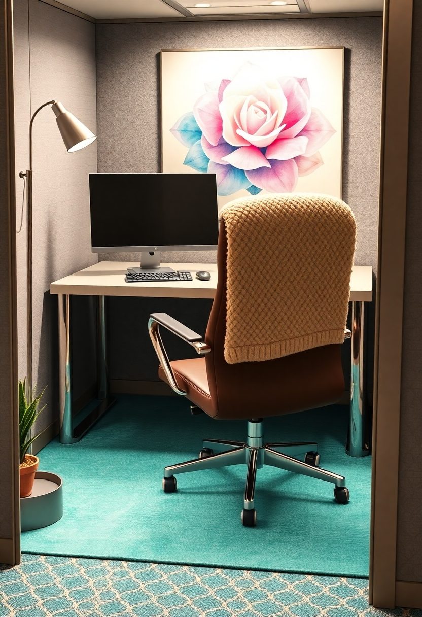 Cozy Cubicle Ideas: Bring Texture and Pattern With Rugs and Throws