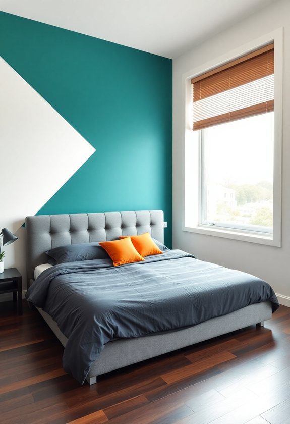 Bedroom Wall Painting Ideas: Color Blocking For A Modern Twist