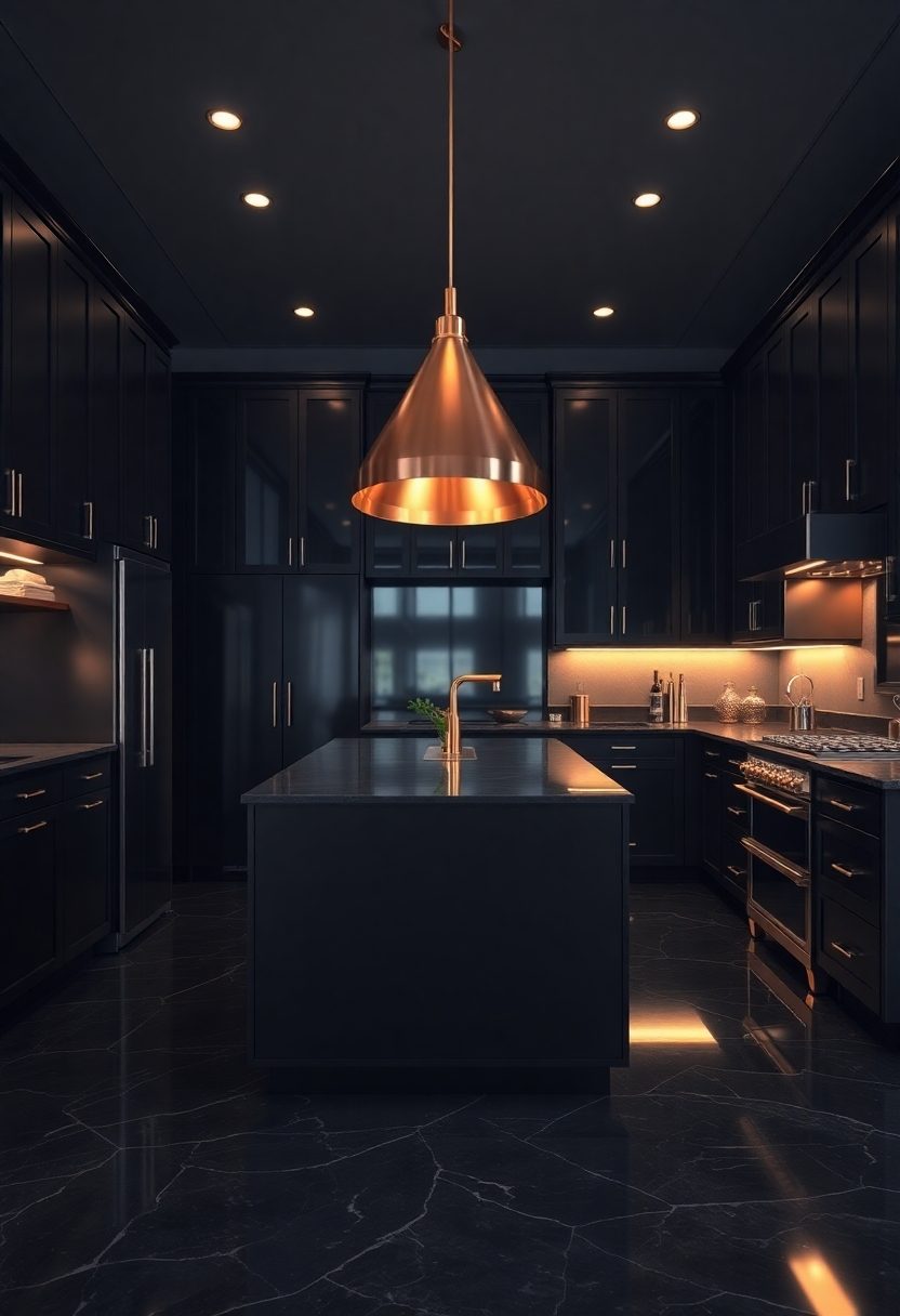 Luxury Black Kitchen Designs: Incorporating Metallic Accents