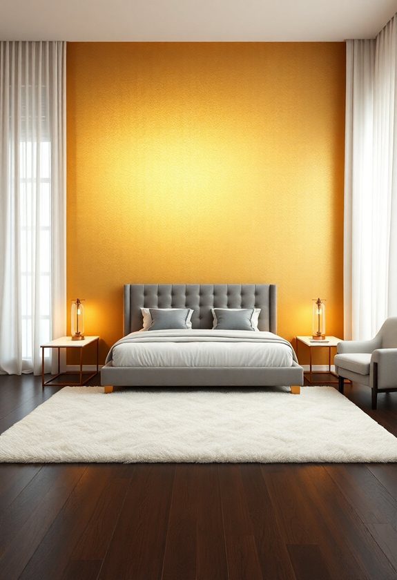 Bedroom Wall Painting Ideas: Metallic Accents For A Luxe Feel